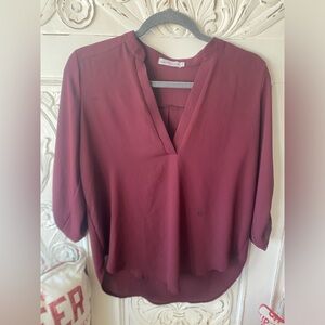 Dainty Hooligam Women's Burgundy Blouse